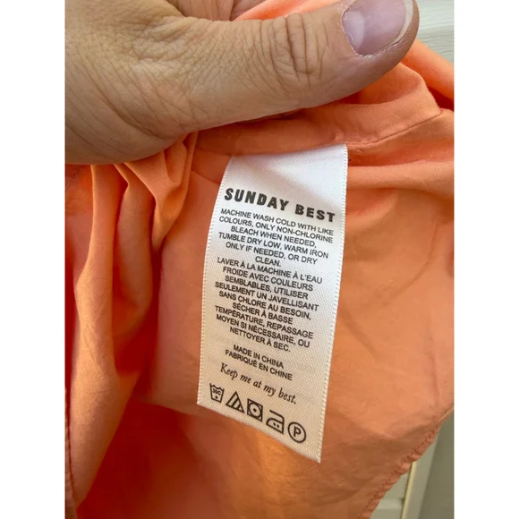 Aritzia Sunday Best Puff Sleeve Mini Dress Coral Linen Blend Size 2 - Picture 5 of 7
